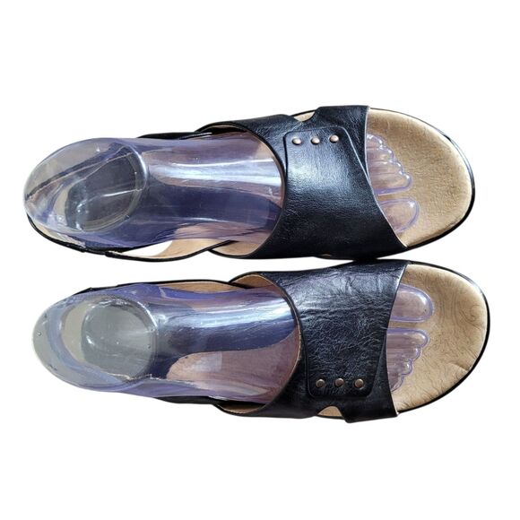 Sofft Angelina Slingback Kitten Heels Sandals Women's 8.5 Black Leather Comfy - Picture 4 of 10